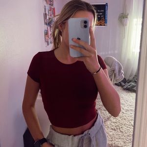 Shein Maroon Crop Top